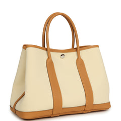 Hermes Garden Party 30 Beton Toile Militaire Canvas and Biscuit Negonda Palladium Hardware