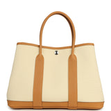 Hermes Garden Party 30 Beton Toile Militaire Canvas and Biscuit Negonda Palladium Hardware - Thumbnail View 4