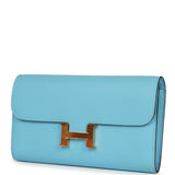 Hermes Constance Wallet To Go Celeste Epsom Gold Hardware - Thumbnail View 6