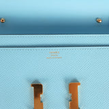 Hermes Constance Wallet To Go Celeste Epsom Gold Hardware - Thumbnail View 7