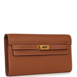 Pre-owned Hermes Kelly Wallet To Go Gold Evercolor Gold Hardware - Thumbnail View 2