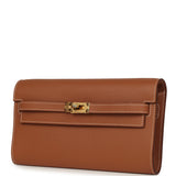 Pre-owned Hermes Kelly Wallet To Go Gold Evercolor Gold Hardware - Thumbnail View 6
