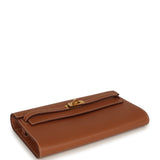 Pre-owned Hermes Kelly Wallet To Go Gold Evercolor Gold Hardware - Thumbnail View 3