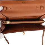 Pre-owned Hermes Kelly Wallet To Go Gold Evercolor Gold Hardware - Thumbnail View 8
