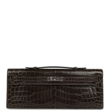 Pre-owned Hermes Kelly Cut Graphite Matte Niloticus Crocodile Palladium Hardware - Thumbnail View 1