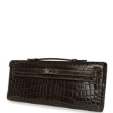 Pre-owned Hermes Kelly Cut Graphite Matte Niloticus Crocodile Palladium Hardware - Thumbnail View 6