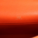 Hermes Kelly Pochette Tangerine Ostrich Palladium Hardware - Thumbnail View 7