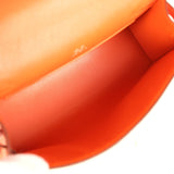Hermes Kelly Pochette Tangerine Ostrich Palladium Hardware - Thumbnail View 8