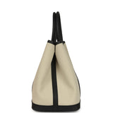 Hermes Garden Party 30 Beton Toile Officier Canvas and Black Negonda Palladium Hardware - Thumbnail View 3