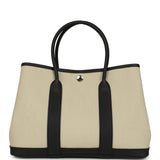 Hermes Garden Party 30 Beton Toile Officier Canvas and Black Negonda Palladium Hardware - Thumbnail View 4