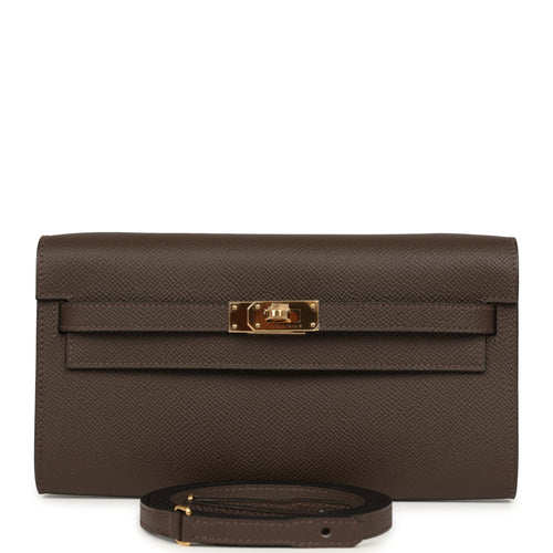 Hermes Kelly Wallet To Go Ecorce Epsom Gold Hardware