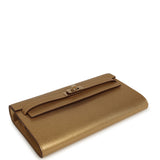 Hermes Kelly Wallet To Go Dore Chevre Chamkilight Permabrass Hardware - Thumbnail View 3