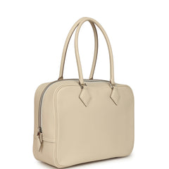 Hermes Plume 28 Bag Craie Swift Palladium Hardware