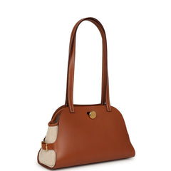Hermes Tablier Sellier Fauve Vache Hunter, Gold, Ecru-Beige Swift and Toile H Gold Hardware