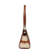 Hermes Tablier Sellier Fauve Vache Hunter, Gold, Ecru-Beige Swift and Toile H Gold Hardware - Thumbnail View 3