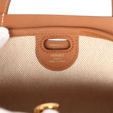 Hermes Tablier Sellier Fauve Vache Hunter, Gold, Ecru-Beige Swift and Toile H Gold Hardware - Thumbnail View 9