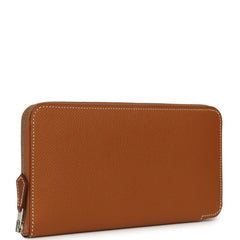 Hermes Silk'In Classique Long Wallet Gold Epsom Palladium Hardware