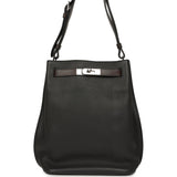 Pre-owned Hermes So Kelly 22 Plomb Clemence and Ebene Barenia Palladium Hardware - Thumbnail View 1