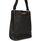 Pre-owned Hermes So Kelly 22 Plomb Clemence and Ebene Barenia Palladium Hardware - Thumbnail View 2