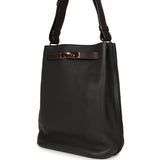 Pre-owned Hermes So Kelly 22 Plomb Clemence and Ebene Barenia Palladium Hardware - Thumbnail View 5