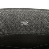 Pre-owned Hermes So Kelly 22 Plomb Clemence and Ebene Barenia Palladium Hardware - Thumbnail View 8