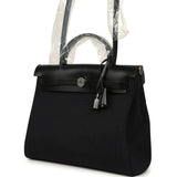Hermes Herbag Zip 31 PM Black Military Canvas & Vache Hunter Palladium Hardware - Thumbnail View 5