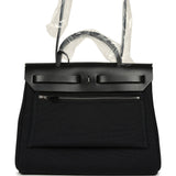 Hermes Herbag Zip 31 PM Black Military Canvas & Vache Hunter Palladium Hardware - Thumbnail View 4