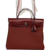 Hermes Herbag Zip 31 PM Rouge H Military Canvas and Vache Hunter Palladium Hardware - Thumbnail View 1