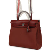Hermes Herbag Zip 31 PM Rouge H Military Canvas and Vache Hunter Palladium Hardware - Thumbnail View 5
