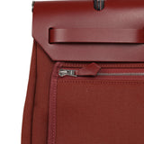 Hermes Herbag Zip 31 PM Rouge H Military Canvas and Vache Hunter Palladium Hardware - Thumbnail View 10