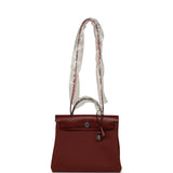 Hermes Herbag Zip 31 PM Rouge H Military Canvas and Vache Hunter Palladium Hardware - Thumbnail View 7
