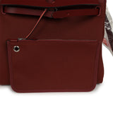 Hermes Herbag Zip 31 PM Rouge H Military Canvas and Vache Hunter Palladium Hardware - Thumbnail View 11