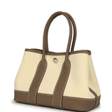 Hermes Garden Party Neo 23 Vanille Toile Officier Canvas and Etoupe Negonda Palladium Hardware - Thumbnail View 5