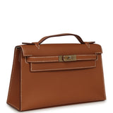 Hermes Special Order (HSS) Kelly Pochette Gold Verso Swift Permabrass Hardware - Thumbnail View 2