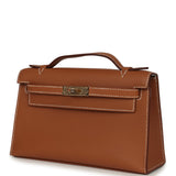 Hermes Special Order (HSS) Kelly Pochette Gold Verso Swift Permabrass Hardware - Thumbnail View 5