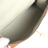Hermes Special Order (HSS) Kelly Pochette Gold Verso Swift Permabrass Hardware - Thumbnail View 8