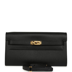Hermes Kelly Wallet To Go Black Epsom Gold Hardware
