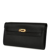 Hermes Kelly Wallet To Go Black Epsom Gold Hardware - Thumbnail View 4