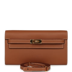 Hermes Kelly Wallet To Go Gold Evercolor Gold Hardware