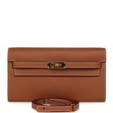 Hermes Kelly Wallet To Go Gold Evercolor Gold Hardware - Thumbnail View 1