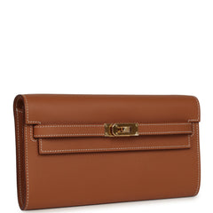 Hermes Kelly Wallet To Go Gold Evercolor Gold Hardware