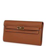 Hermes Kelly Wallet To Go Gold Evercolor Gold Hardware - Thumbnail View 4