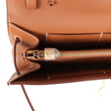 Hermes Kelly Wallet To Go Gold Evercolor Gold Hardware - Thumbnail View 9