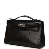 Hermes Kelly Pochette Black Varanus Niloticus Lizard Palladium Hardware - Thumbnail View 5