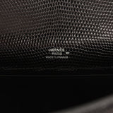 Hermes Kelly Pochette Black Varanus Niloticus Lizard Palladium Hardware - Thumbnail View 7