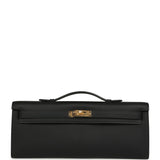 Hermes Kelly Cut Black Swift Gold Hardware - Thumbnail View 1