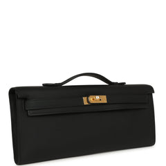 Hermes Kelly Cut Black Swift Gold Hardware