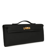 Hermes Kelly Cut Black Swift Gold Hardware - Thumbnail View 2