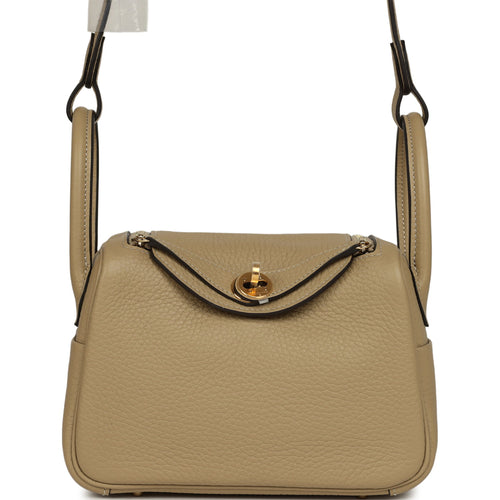 Hermes Mini Lindy II Trench Verso Clemence Gold Hardware