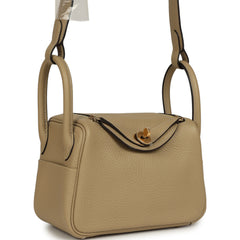 Hermes Mini Lindy II Trench Verso Clemence Gold Hardware